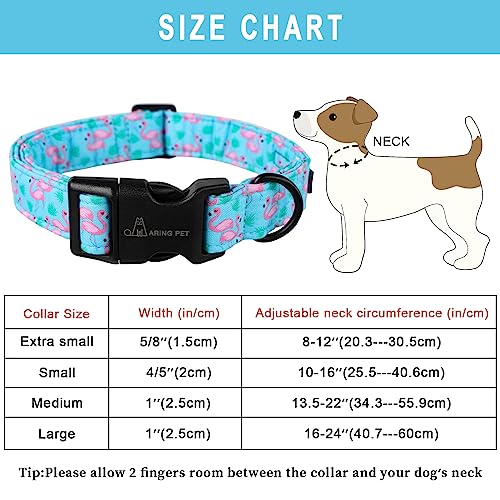 ARING PET Flamingo Dog Collar-Cute Cotton Small Dog Collars, Adjustable Lightweight Summer Pet Collars for Small Medium Large Boy and Girl Dogs, X-Small - color: Flamingo, size: X-Small