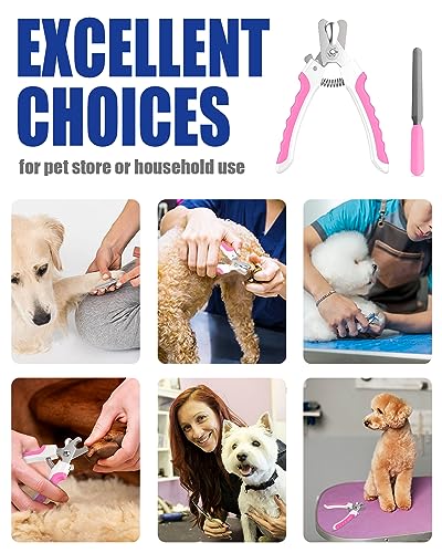 Dog Nail Clippers U10.1, Dog Nail Trimmer Large Breed with Quick Sensor, Razor Sharp Blade Professional Pet Nail Clipper with Safety Guard and Nail File, Rose Pink - color: #11 Rose Pink
