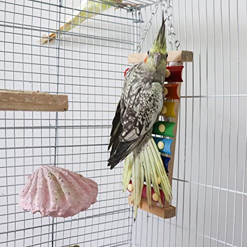 Dnoifne Colorful Bird Xylophone Toy, Suspensible Funny Xylophone Toy with 8 Metal Keys, Cage Accessories for Chicken Birds Parrots Parakeets Cockatiels Budgies Love Birds