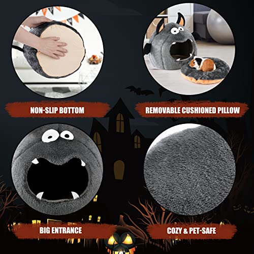Guinea Pig Hideout - Guinea Pig Bed, Halloween Style Small Pet Hides, Ideal Bed for Small Pets, Bat Shape, Dark Gray