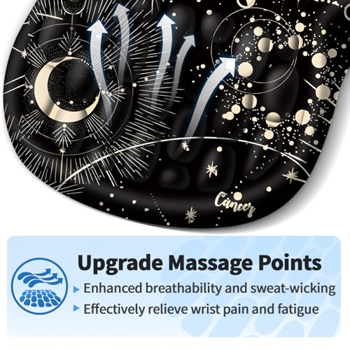 YIWEI Ergonomic Mouse Pad with Wrist Rest for Carpal Tunnel Pain Relief | Memory Foam Wrist Support,Non-Slip Rubber Base, Keyboard Computer Mousepad,Lycra Cloth Surface,Gaming Home Office - color: Constellation