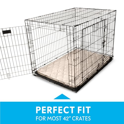 Paw Inspired Washable Padded Crate Mats for Dogs, Beige, 41x28 Inch | Fits 42-inch Kennels, Leakproof, Waterproof Bottom, Plush Dog Pad, Pet Bed - color: Tan, size: 42 Inch