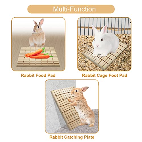 Litewoo Rabbit Scratch Board Claws and Teeth Care Chew Toys Bunny Wood Pad | Natural wood, antiskid & edible, rabbit scratch board for digging/chewing, for chinchilla/guinea pig, 10.63"x7.87"x0.6" - color: A 10.63x7.87 inch