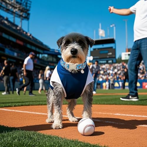 ARING PET Baseball Dog Collar, Cute Summer Blue Pet Collars with Quick Release Buckle for Puppy Small Medium Large Boy Girl Dogs-XS - color: Blue Baseball, size: X-Small