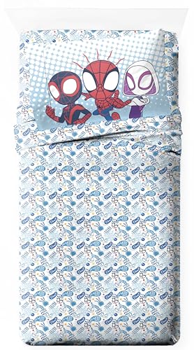 Jay Franco Kids Sheet Set with Fitted, Flat Sheets & Pillow Cover - Ultra-Soft Bedding with Pillowcase for Room Decor, Multi - Spidey & Friends, 3 Piece Twin - color: Multi - Spidey & Friends, size: 3 Piece Twin