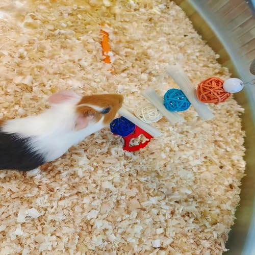 4pcs Bunny Chew Toys,Natural Chinchilla Chew Toys and Treats | Natural Chew Toys and Treats For Guinea Pigs Hamster Gerbils Chinchilla, Small Pets Rabbit Toys