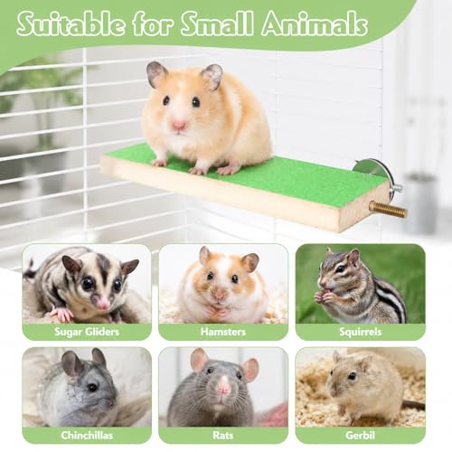 4 PCS Rat Climbing Toys Wood Hamster Climbing Cage Steps with Colorful Sand Sharpening Claws Platform, Sugar Glider Toys Sugar Glider Cage Accessories Small Animal Scratching Sandpaper for Cages