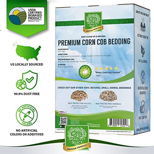 Small Pet Select Corn Cob Bedding & Litter, 100% Natural, 12 lb | Safe Absorbent Cage Litter, Low Dust, For Hamsters, Guinea Pigs, Birds, Gerbils, Reptiles & Small Pets - size: 12 lb