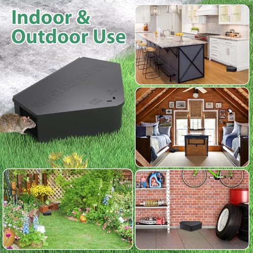 Anblak 2 Pack Rat Station Box with Keys, Rodent Station Keeps Rats Away, Keeps Children and Pets Safe, Key Unlocking, Reusable & Long-Lasting, Indoor & Outdoor - size: 2