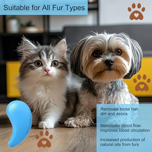 Puppy Brush, Soft Dog Brush for Grooming, Puppy Hair Remover Brush Comb, Grooming Tool for Poodles, Teddy, Yorkies, Maltese, Shih Tzu, Chihuahua, Blue - color: Blue