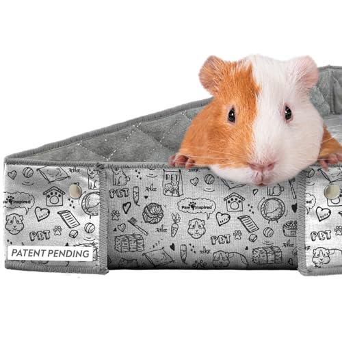 Paw Inspired Critter Box Cage Liner, Raised Sides, C&C 2x4 Size | Washable Fleece Bedding for Guinea Pigs Rabbits, Hamsters, Small Animals, Edge Protected Pee Pads - size: C&C 2x4 (14" Grids)