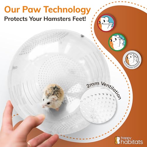 Clear Hamster Exercise Ball 7” – Pet Rat Accessories | Sturdy Dwarf Hamster Ball for Safe, Active Play – Ventilated Small Animal Toys for Gerbils, Mice & Other Small Pets - size: Roam Ball