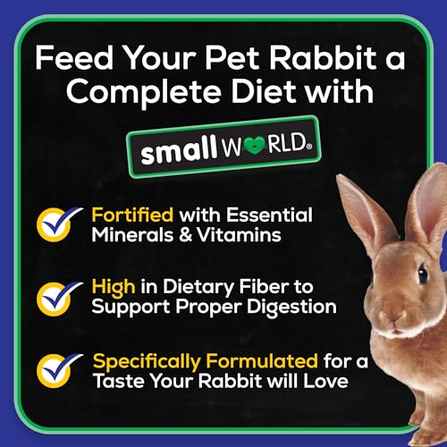 Small World Rabbit Food, Complete Pelleted Feed, High Fiber Food, 10 lb | Bunny Food, Rabbit Pellets, High Fiber Diet, Digestive Support, Essential Vitamins & Minerals, Daily Nutrition, Rabbit Food - size: 10 Pound (Pack of 1)