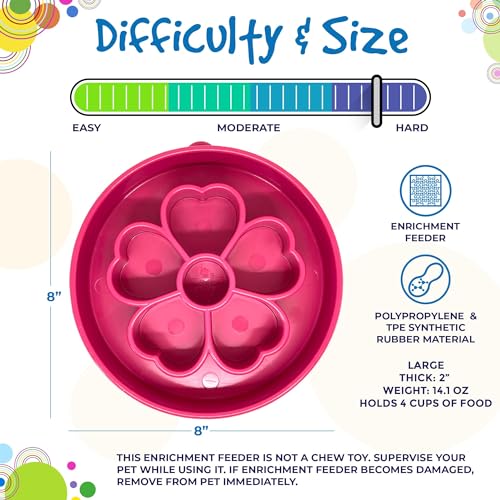 SodaPup Flower Design Enrichment Bowl – Durable Slow Feeder Bowl Made in USA from Non-Toxic, Pet-Safe, Food Safe Material for Mental Stimulation, Slowing Down Eating, Healthy Digestion, & More - color: Pink Flower Ebowl