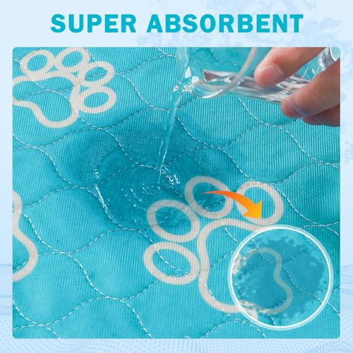 Homimp Washable Pee Pads for Dogs, 4 Pack Reusable Puppy Pads, Absorbent and Leakproof Dog Pee Pads, Non Slip Puppy Training Pads, Pet Mat for Floor, Crate, Couch, Whelping, 24"x36" - size: 24"x36"(Pack of 4)