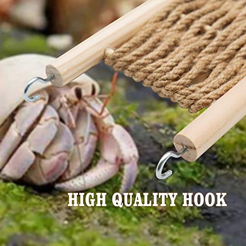 Hermit Crab Climbing Ladder Bridge - Natural Wood & Rope Reptile Climbing Toy, Small Animal Cage Accessory for Lizards, Chameleons, Hermit Crabs, Hamsters, Chinchillas & Guinea Pigs - color: A