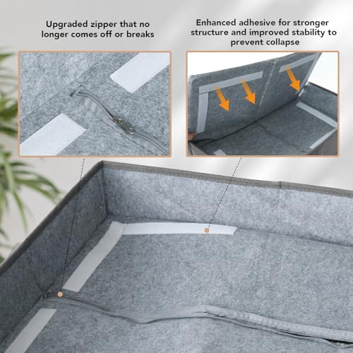 Top Bed Three Rooms Cat Condos,All-in-1 Extra-Wide Cat House for Indoor，Multi Cats Puppy Family, Large Cat Cave for Pet House with Fluffy Ball Hanging and Scratch Pad, Foldable Hideaway