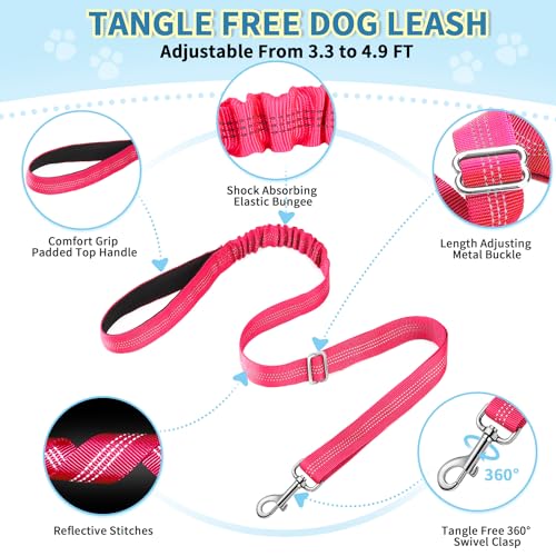 Lukovee Small Dog Harness and Leash Set, No Pull Soft Padded Vest | Both Neck & Chest Adjustable, Reflective, Puppy Harness with 4ft Lightweight Anti-Twist Dog Leash for Small Dogs (Pink, XS) - color: B-pink, size: XS ( Chest 14'' ~ 18'')