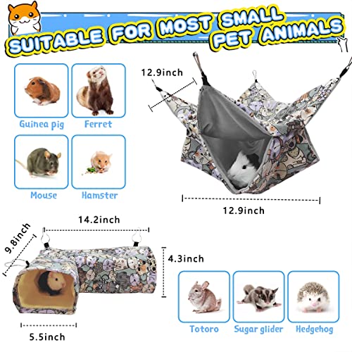 EAEDMY Guinea Pig Rat Ferret Hammock Hideout, Corner Tunnel, 14.2"x 9.8"x 4.3", Suitable for Small Pets, Easy to Clean - color: 2. Tunnel-Cat