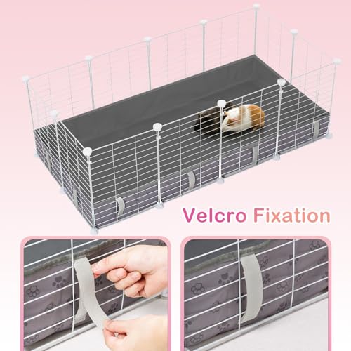 Funfurry Waterproof Guinea Pig Cage Liner,Washable Tarp Bottom Base,Cage Liners for Small Animals,Hamster Chinchilla Hedgehog Ferret Rabbit. (Dark Grey-Paw, 24" X 24") - color: Dark Grey-Paw, size: 24" X 24"