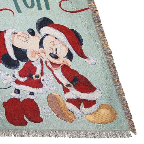 Northwest Mickey Mouse Woven Tapestry Throw Blanket, 48" x 60", Jingle Bell Fun - color: Jingle Bell Fun