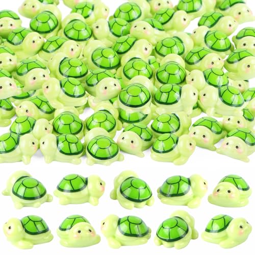 40 Pieces Tiny Turtles for Dollhouse Mini Resin Animals Mini Green Turtles for Fairy Garden Micro Moss Landscape Home Decor - style: Turtle