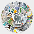 50Pcs Rhino Stickers, African Animal Waterproof Vinyl Stickers, Cute Rhinoceros Decals for Water Bottles Laptop Journal, Scrapbook, Phone, Cup, Skateboard, Helmet, Safari Party Favors for Kids Teens - color: Rhinoceros-5