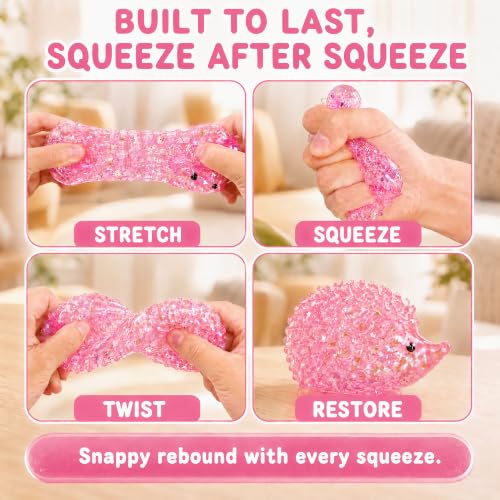 1Pcs Pink Hedgehog Stress Relief Squishy Ball, Squishy Hedgehog Stress Ball | Soft Sensory Hedgehog Squishy Ball with Cute Hedgehog Shape, Durable Squishy Squeeze Ball for Home Workplace Casual Daily Use - color: Pink