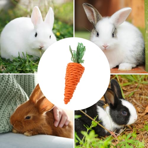 5 PCS Carrot Chew Toy, Rope Teething Pet Toy for Rabbits, Hamsters, Guinea Pigs, Puppies and Other Small Animals