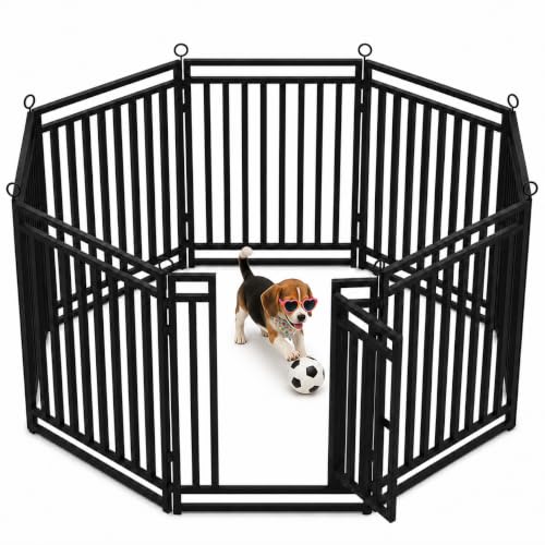 Thickened Indoor Dog Fence, 47" H, 8 Panels for Yard & Camping | Easy Setup, Flexible Layouts, Thickened Panels, Heavy-Duty, for Medium & Large Dogs, Patented - size: 47" height, style: 8 Panels