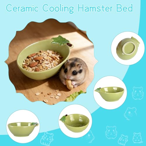 Small Guinea Pig Food Bowl Cute Ceramic Hamster Water Bowl Ferret Rat Chinchilla Rabbit Feeding Dish Young Animal Feeder (Avocado Green) - color: Avocado Green