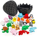 25 pcs Animal Figurines with Dragon Egg, 3D Printed Animal Figurines Set with Dragon Egg, Articulated, Party Favors, Gifts for Boys Girls Toddlers, Office Desk Pets, Classroom Rewards - style: Animal C