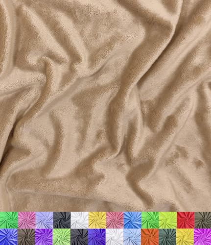 Barcelonetta | Minky Fabric | Plush, Super Soft, Cuddle | Solid Minky | by The Yard | 60" Wide | Baby Blanket, Change Station Cover, Pillow, Scarf, Beanie (Camel, 1 Yard) - color: Camel, size: 1 Yard