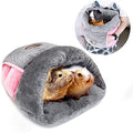 YUEPET Guinea Pig Bed Cuddle Cave Warm Fleece Cozy House Bedding Sleeping Cushion Cage Nest for Small Animal Squirrel Chinchilla Hedgehog Rabbit Cage Accessories Grey