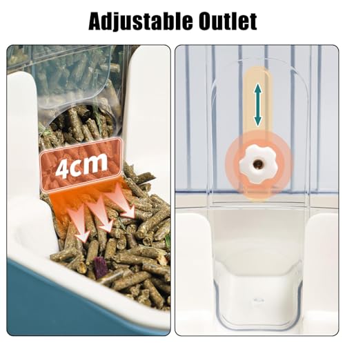Hanging Automatic Food Dispenser, 27oz Large Capacity Hanging Pet Cage Feeder for Rabbit Bird Chinchilla Hedgehog Guinea Pig Ferret Kitty Puppy (Orange) - color: Orange