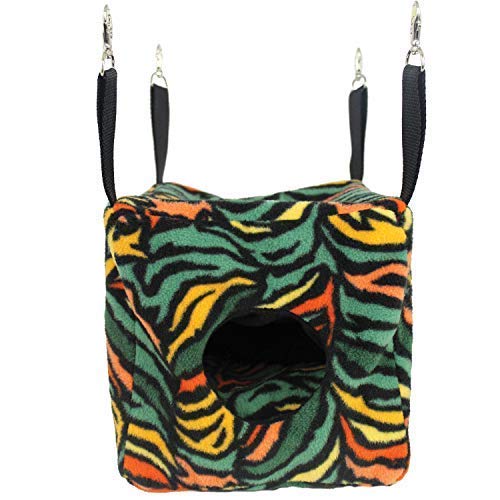 Exotic Nutrition Cozy Cube (Rainbow) - Hammock for Sugar Gliders, Hedgehogs, Chinchillas, Rats, Ferrets, Guinea Pigs, Rabbits, Hamsters, Squirrels, Parrots, Birds