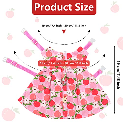 Weewooday 3 Sets Rabbit Bunny Harness and Leash Gift, Cute Bunny Clothes for Rabbits Dress Costume Walking Harness Escape Proof Pet Supply for Hedgehog Ferret Squirrel(Peach, Pineapple, Strawberry)
