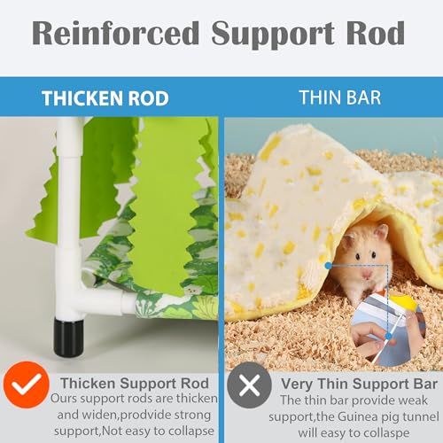 Guinea Pig Hideout 2-Layer Guinea Pig Hammock Bottomless(Green) | guinea pig bed with curtain washable Small Animal Hide Tent Rat Hideaway for Guinea Pig,hamster,Ferret,Chinchilla etc
