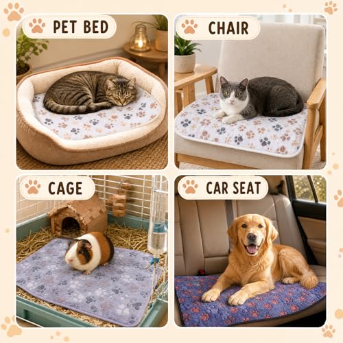 8 Pcs Guinea Pig Bedding Dog Blankets Small Reusable Animal Cage Liners Soft Washable Warm Crate Bed Pet Pad Sleep Mat for Dog Rabbit Ferret Hamster(24 x 16 Inch)