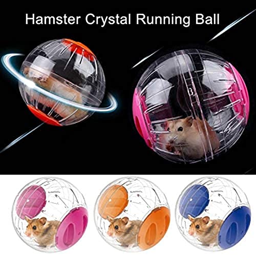 Mini New Cute Dwarf Hamster Running Ball 4.72 Inches Crystal Ball for Hamsters Small Silent Exercise Wheel Cage Accessories for Hamsters Less Than 4 inches 10 cm in Length (Blue) - color: Blue
