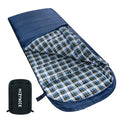 HiZYNICE Sleeping Bags for Adults XXL Cold Weather | 100% Cotton Flannel Winter Camping Large 90 x 39 in,Compression Sack Included - color: Blue, size: 20F Left Zip