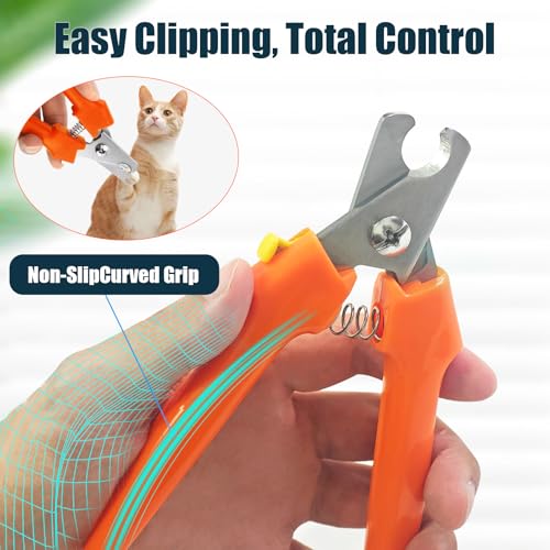Dog Nail Clippers #767C w/Nail File, Trimmers for Large & Small Dogs | 767C dog nail trimmers + diamond-flake file. 0.45" opening for thick nails. Spring-action, ergonomic. Smooths sharp edges. - color: Red