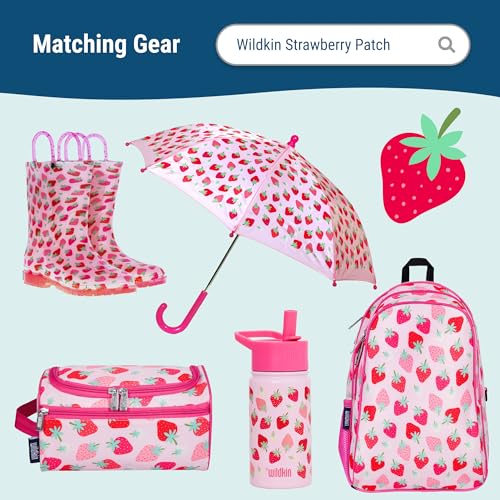 Wildkin Kids Sleeping Bag – Roll-Up Design with Storage Bag for School, Travel & Camping - Strawberry - color: Strawberry Patch