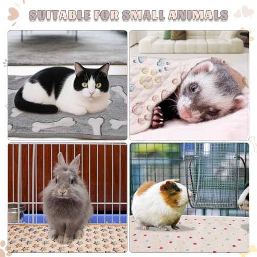 6 Pack Guinea Pigs Fleece Blankets, Soft Plush Mats for Rabbits Hamsters, Washable Small Pet Cage Bedding, Cozy Burrow & Snuggle Cover for Puppies Kittens Travel (26 x 14 Inch, Dark Color) - color: Dark Color, size: 26x14 Inch /6 Packs