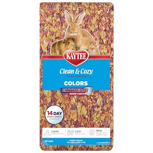 Kaytee Clean & Cozy Colors, Small Animal Bedding with Extreme Odor Control, Sunset, 24.6 Liters - color: Sunset, size: 24.6 Liter