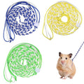 Hamster Leash, 3 Pcs Adjustable Leash Harness for Small Animals, Soft Lightweight Animal Leashes for Rabbits, Ferrets, Guinea Pigs, Chinchillas, Rats(Yellow, Blue, Green)