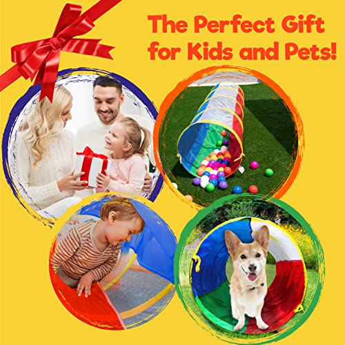 6ft Crawl Through Play Tunnel Toy, Pop up Tunnel for Kids Toddlers Dogs Babies Infants & Children Gift Indoor & Outdoor Action Toy Tunnel - size: 6 Foot
