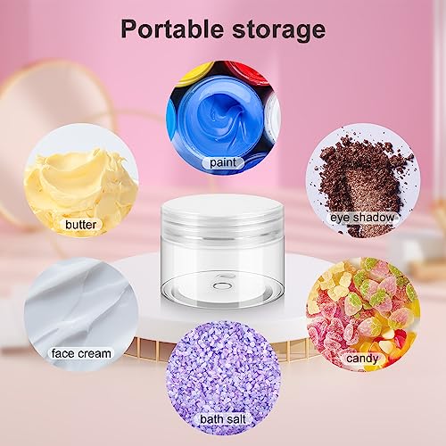Loretoy 36 Pack 4 OZ Plastic Jars with Lids, BPA Free, Reusable, Refillable Transparent Cosmetic Containers for Bath Salts, Cosmetics, Powders, Beauty Product and Small Accessories - White | Reusable, Refillable Transparent Travel Container for Lotion, Cr