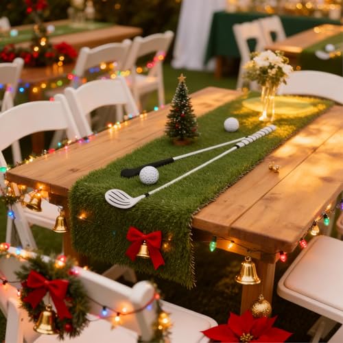 GLOBREEN Artificial Grass Table Runner 60 Inches - Green Fake Grass Football Golf Party Easter Decor Table Centerpiece for Birthday Wedding Alice in Wonderland - size: 12" x 60"/1PCS