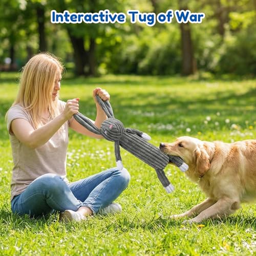 No Stuffing squeaky Dog Toys for large dogs,5pack plush Crinkle chew Dog Toys to Keep Them Busy,Durable Cute Animals Puppy Teething toys for Small Medium Large Breed, dog Gifts & Tug of War Toys